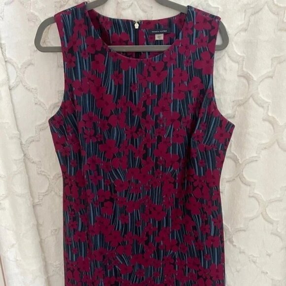 Tommy Hilfiger Dresses & Skirts - NWOT! Tommy Hilfiger - Navy, Blue, Burgundy Flower Sheath Dress - 16